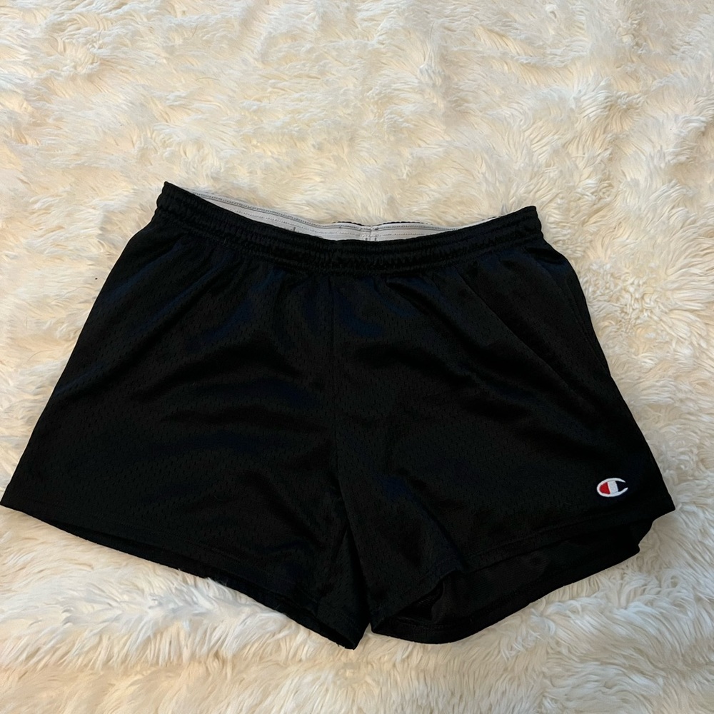Champion mesh athletic shorts. Super comfy.